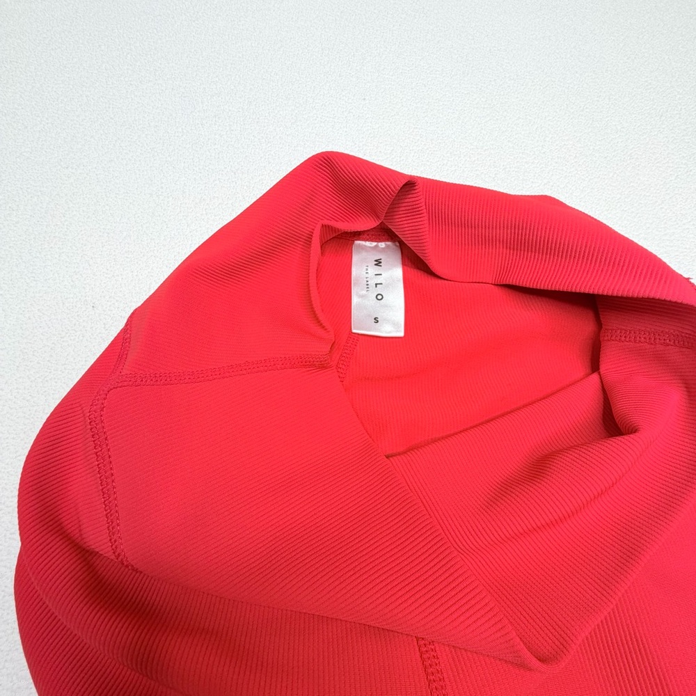 Wilo the Label Ribbed High-Waisted Leggings•Fire Red - Picture 9 of 11